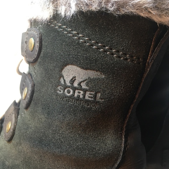 Sorel Explorer Joan Boots Black Suede Grey Faux Fur Women’s Size 8 UK 6 EU 39 - Picture 12 of 15